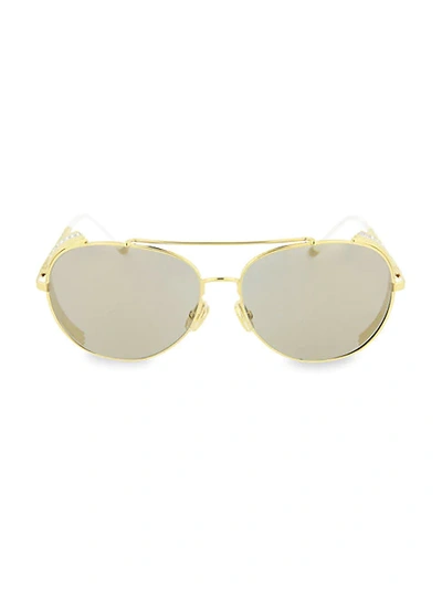 Shop Boucheron Women's 59mm Novelty Aviator Sunglasses In Shiny Gold