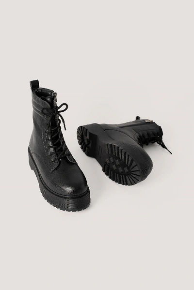 Shop Misslisibell X Na-kd Chunky Rubber Sole Boots - Black