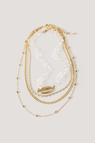 Shop Na-kd Multilayered Shell Detail Necklace - Gold