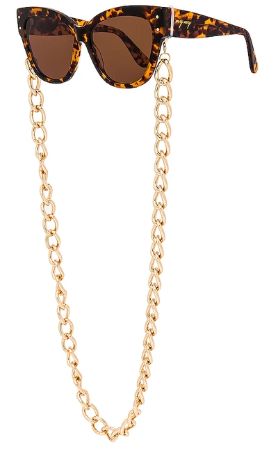 Shop My My My Quincy Sunglass Chain In Gold