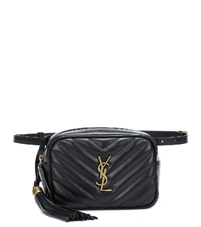 Shop Saint Laurent Lou Leather Belt Bag In Black