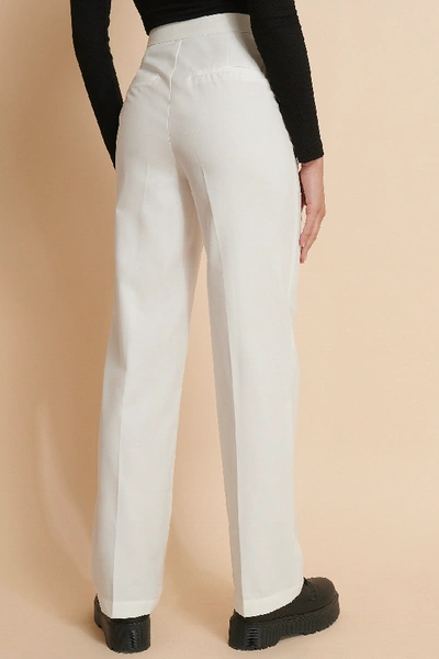 Shop Misslisibell X Na-kd Wide Leg Suit Pants - White