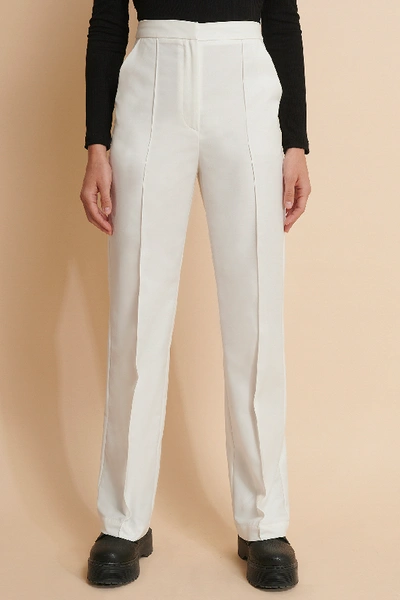 Shop Misslisibell X Na-kd Wide Leg Suit Pants - White