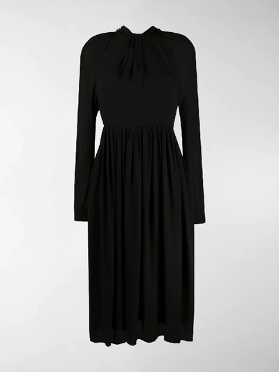 Shop Prada Sablé Crepe Dress In Black