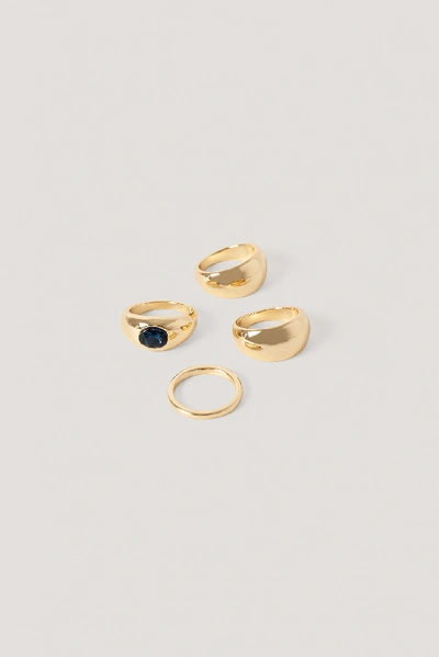 Shop Misslisibell X Na-kd 4 In 1 Chunky Rings - Gold