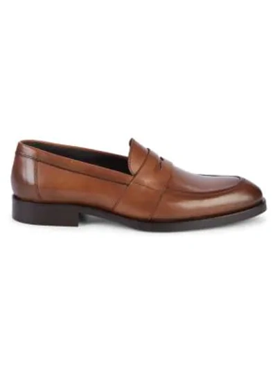 Shop To Boot New York Devries Leather Penny Loafers In Cuoio