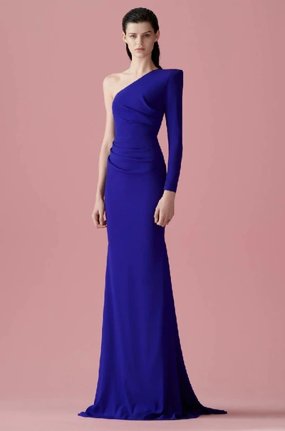 Shop Alex Perry Alden One-shoulder Satin Gown