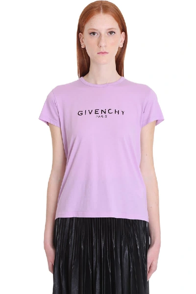 Shop Givenchy T-shirt In Viola Cotton