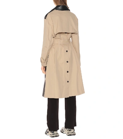 ROKH LEATHER AND COTTON TRENCH COAT P00458867