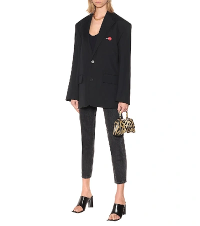 Shop Balenciaga Uniform Wool-blend Blazer In Black