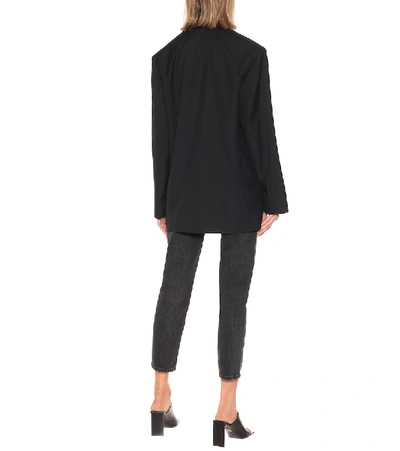 Shop Balenciaga Uniform Wool-blend Blazer In Black