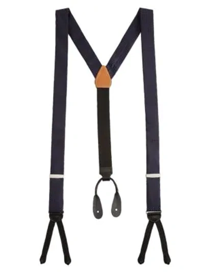 Shop Trafalgar Andora Silk Suspenders In Navy