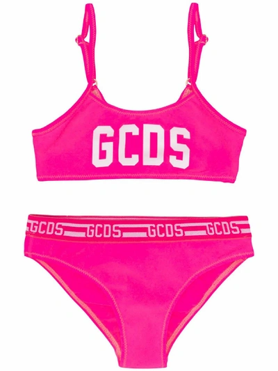 Shop Gcds Fluorescent Fuchsia Bikini In Rosa