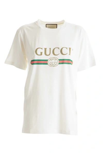 Shop Gucci White T-shirt. Vintage Logo In Bianco