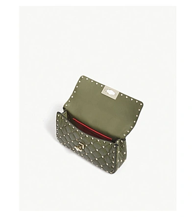 Shop Valentino Rockstud Small Quilted Leather Shoulder Bag In Oasis