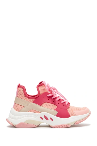 Shop Steve Madden Arelle Exaggerated Sole Sneaker In Coral Mult