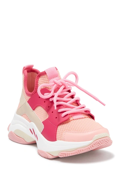 Shop Steve Madden Arelle Exaggerated Sole Sneaker In Coral Mult
