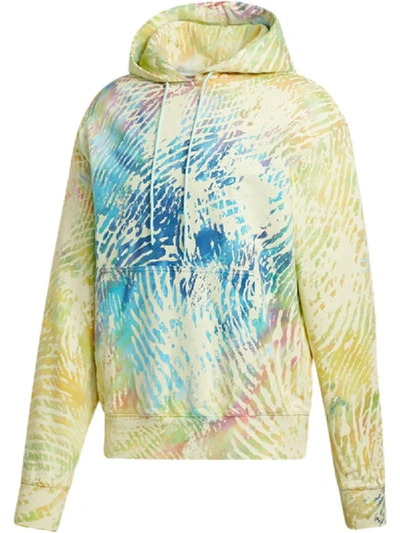 Shop Adidas Originals By Pharrell Williams Bb All-over Tie-dye Print Hoodie In Yellow