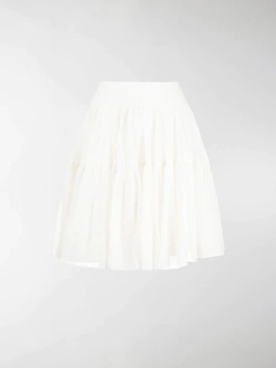 Shop Chloé Flared Short Skirt In White