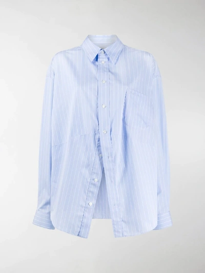 Shop Balenciaga Swing Masculine Shirt In Blue