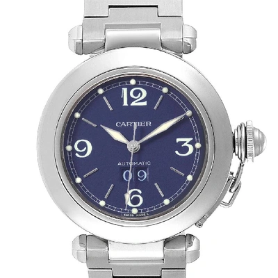 Shop Cartier Pasha C 35 Blue Dial Automatic Steel Mens Watch W31047m7 In Not Applicable