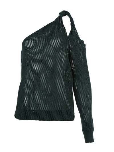 Shop Givenchy Perforated One-shoulder Top In Black