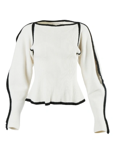 Shop Mara Hoffman Ivory And Black Trim Nova Sweater In White