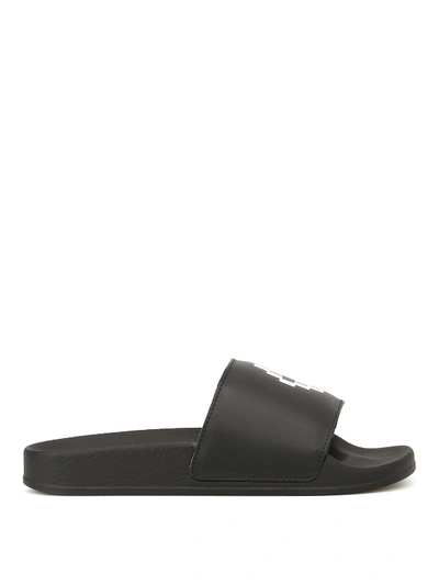 Shop Marcelo Burlon County Of Milan Padded Strap Sliders In Black