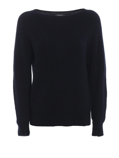 Shop Max Mara Novella Blue Cotton Wool Sweater