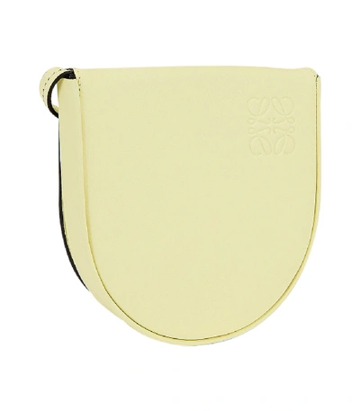 Shop Loewe Pale Lime Small Heel Pouch Bag In Yellow