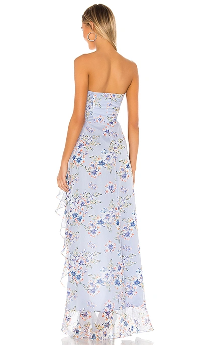 Shop Amanda Uprichard Eden Gown In Aqua Flora