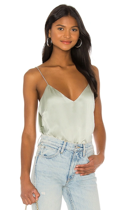 Shop Anine Bing Gwenyth Silk Camisole In Dusty Mint