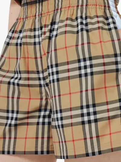 Shop Burberry Vintage Check Shorts In Neutrals