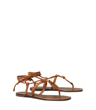 miller braided ankle tie logo sandal
