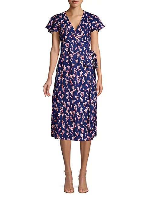 navy linen wrap dress