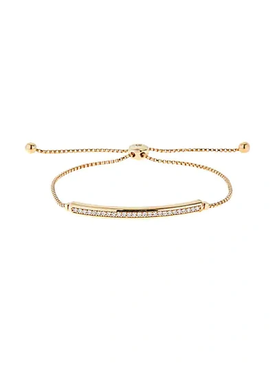 Shop Saks Fifth Avenue 14k Yellow Gold & 4-prong Diamond Bar Bracelet