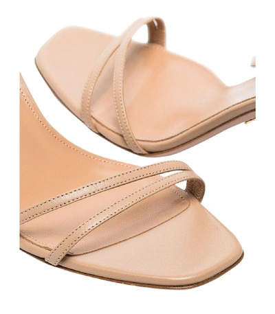 Shop Aquazzura Isa Wrap-around Sandal Nude In Neutral