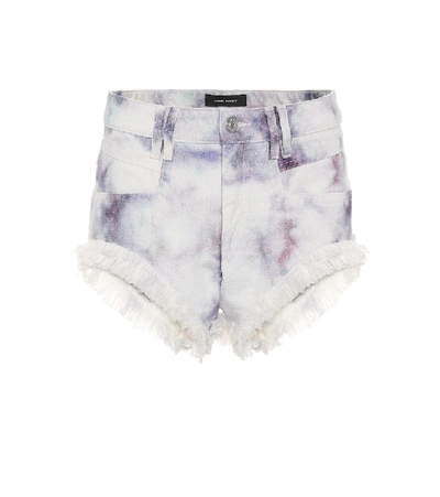 Shop Isabel Marant Eneida Tie-dye Denim Shorts In White