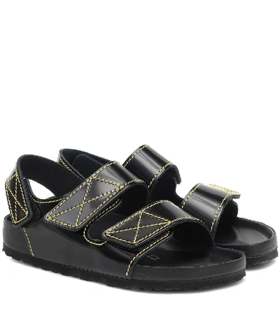 Shop Proenza Schouler X Birkenstock Milano Leather Sandals In Black