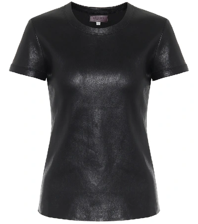 Shop Stouls S.05 Leather T-shirt In Black