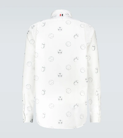 Shop Thom Browne Multi Ball Embroidered Shirt In White