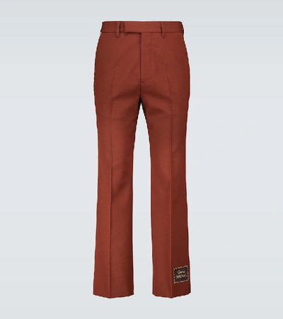 Shop Gucci Eterotopia Wool-blend Pants In Brown