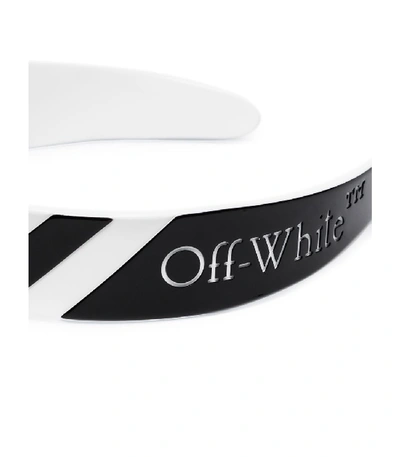 Shop Off-white Black And White Striped Logo Headband In Black/white