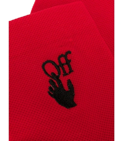 Shop Off-white New Logo Ankle Socks In Red/ Black