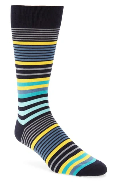 Shop Pantherella Multi Stripe Socks In Navy 2