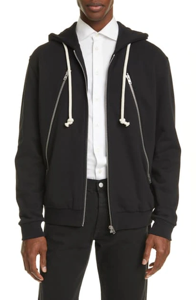 Shop Maison Margiela Zip Hoodie In Black