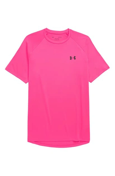 Shop Under Armour Ua Tech(tm) T-shirt In Pink Surge/ Black