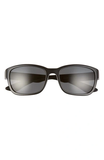 Shop Prada Pillow 57mm Rectangle Sunglasses In Matte Black/ Grey Solid
