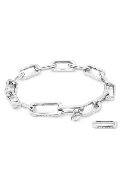 Shop Monica Vinader Alta Capture Charm Bracelet In Silver