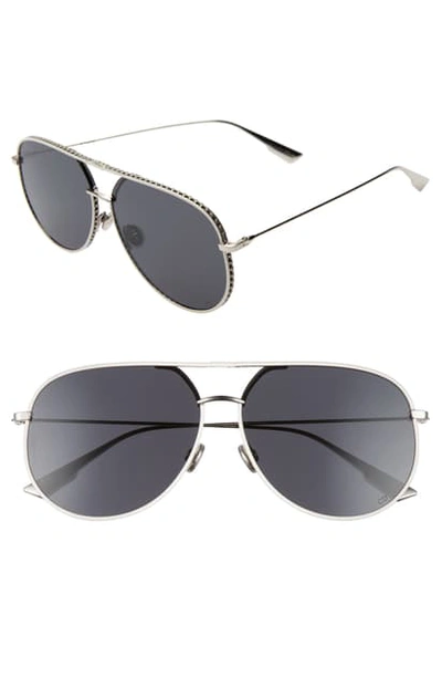 Shop Dior 60mm Aviator Sunglasses In Palladium